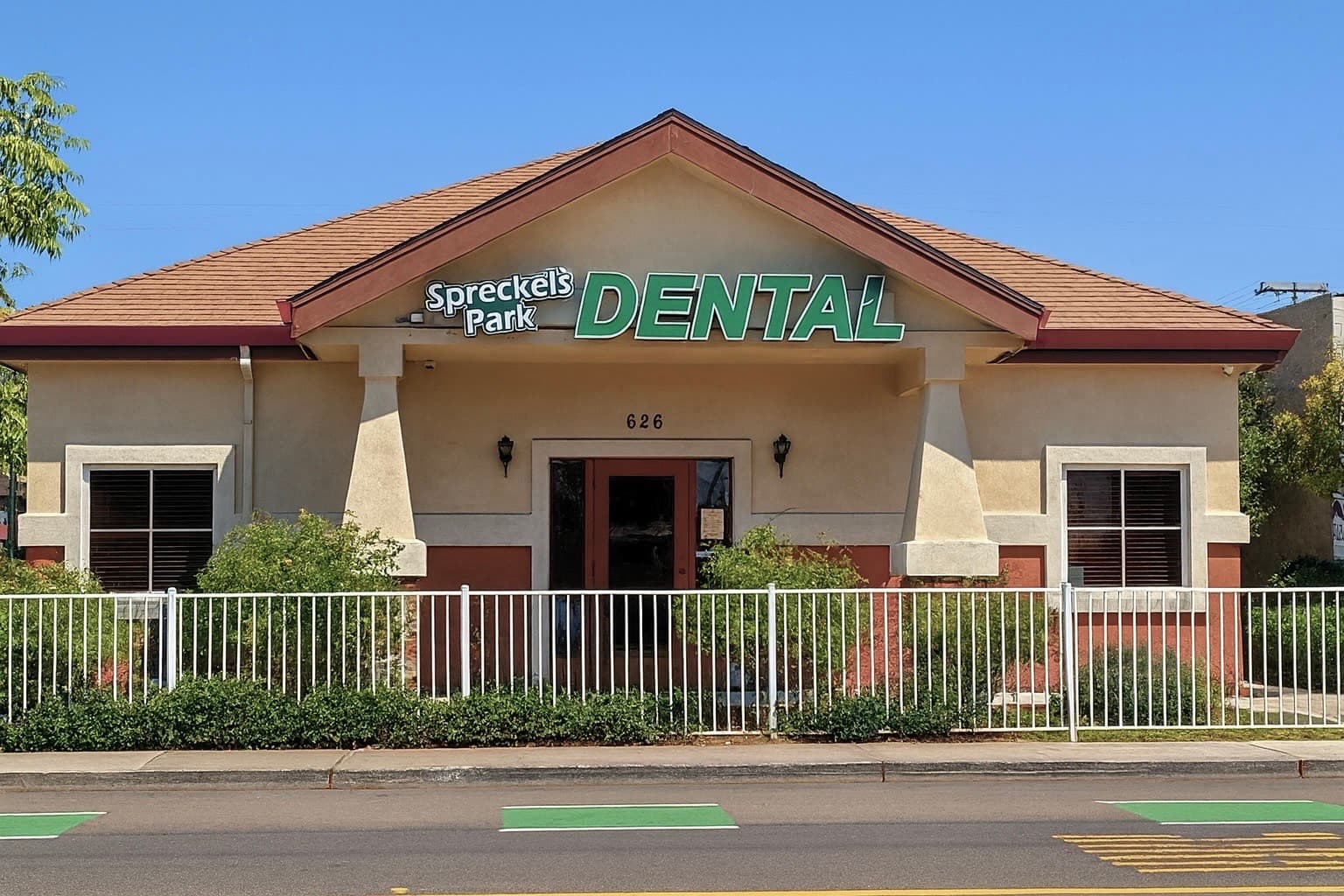 Professional dental care and smiling patient